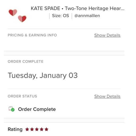 KATE SPADE • Two-Tone Heritage Heart Earrings Valentine’s Day Red Pink - Picture 4 of 5